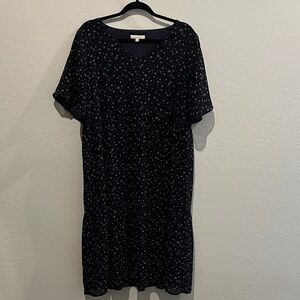 Polagram Navy Floral Midi Dress